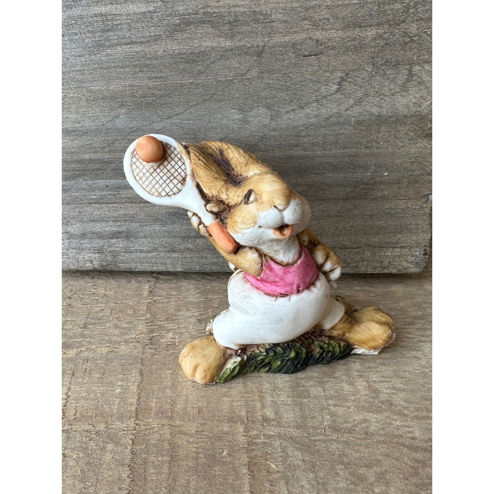 Vintage 1988 Artefice Ottanta Italy Rabbit Tennis Player Figurine L Esposito